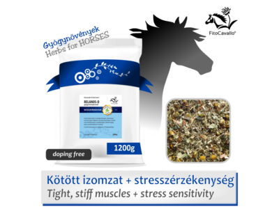 Izomláz és kötött izomzat ellen, fokozottan stresszérzékeny lovaknak, doppingmentes termék